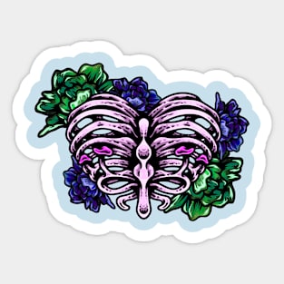 Rose Ribs (Green & Purple Roses) Sticker